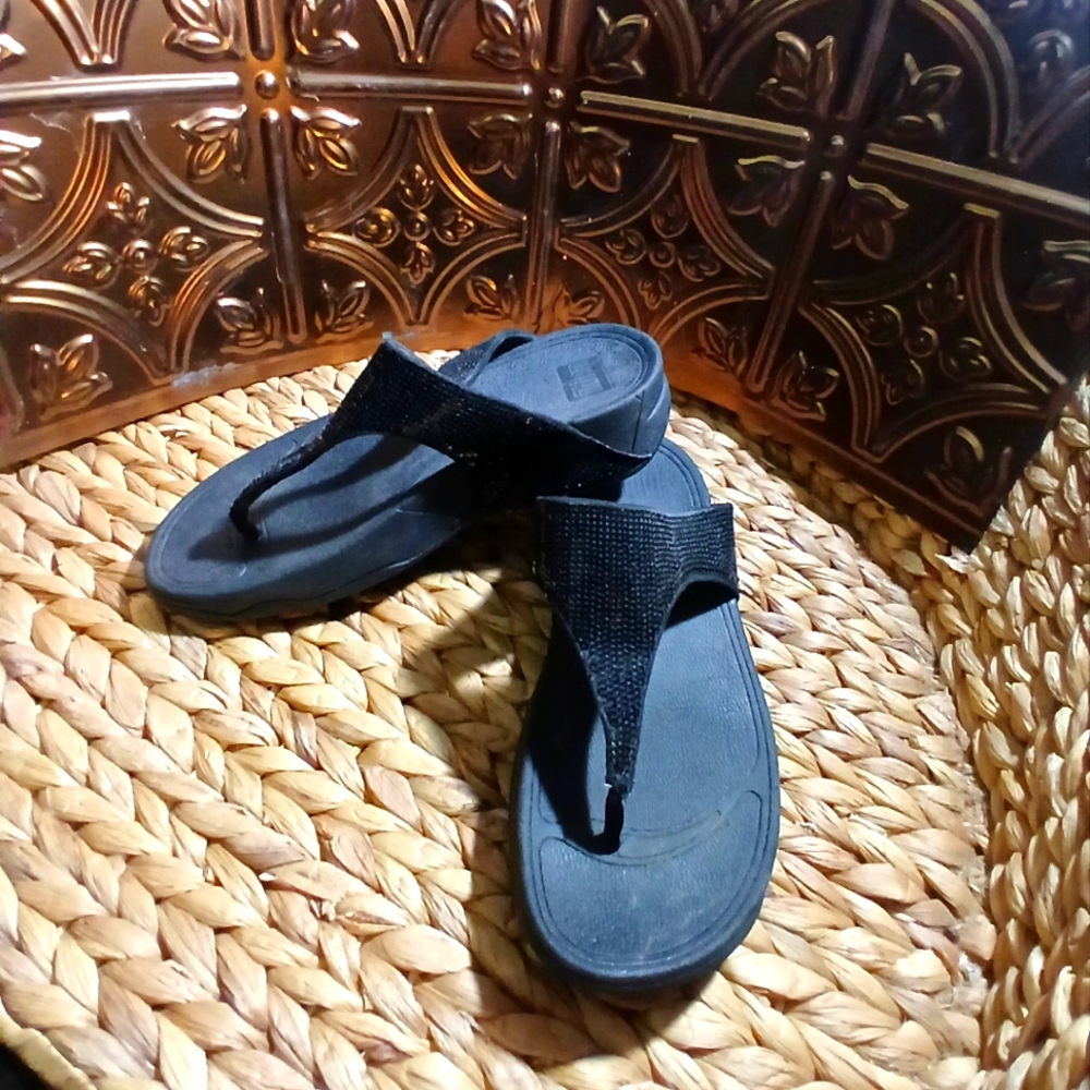 Black Beaded Sandals